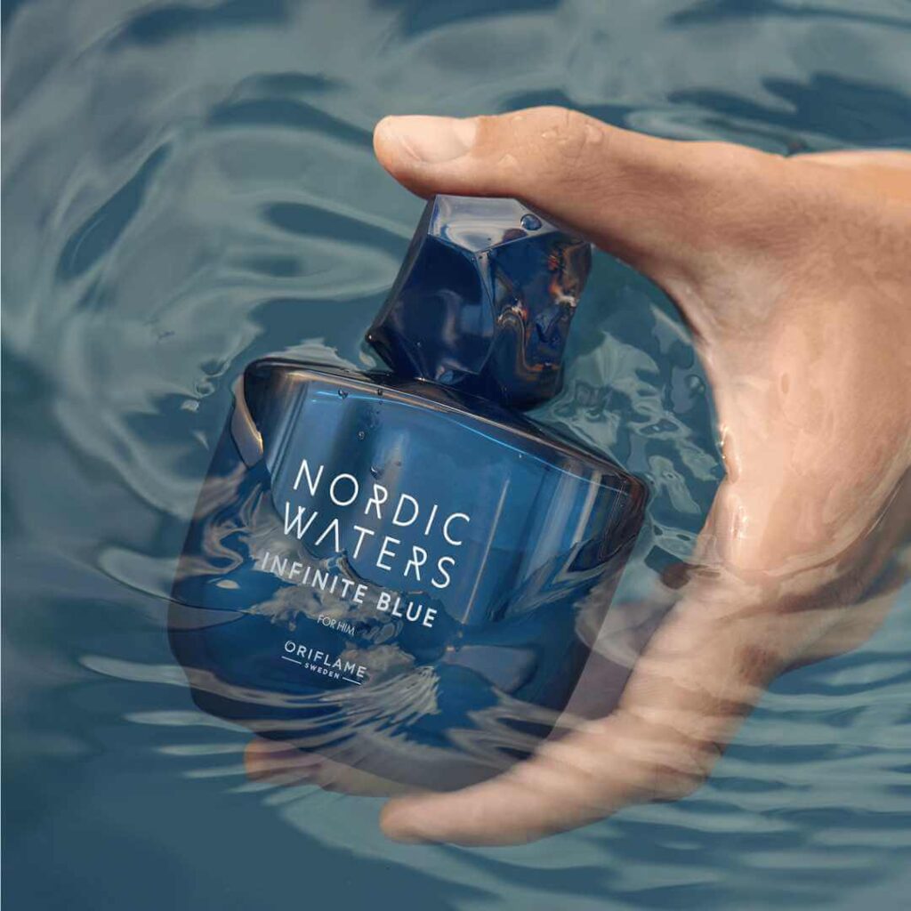 Promocja nowego zapachu Nordic Waters w aktualnym katalogu Oriflame